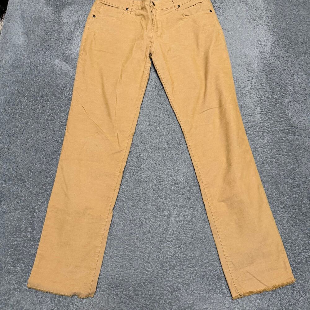 Carve Designs Pants Womens 8 (33x30) Brown Corduroy Straight Leg Raw Hem